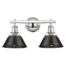 Golden Canada 3306-BA2 CH-BLK - Yep by Golden Lighting Orwell 2-light Vanity in Chrome and Matte Black shade